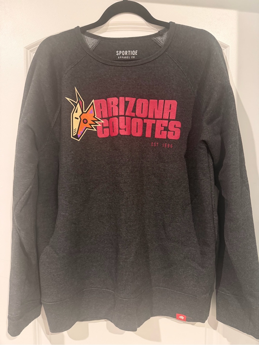 Sportiqe Women's Arizona Coyotes Dark Gray Crewneck Sweatshirt